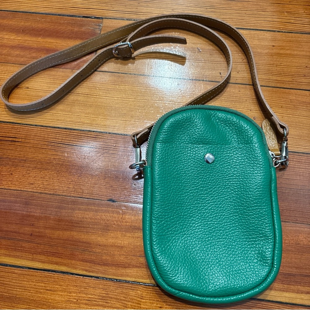 Divina Firenze Leather Crossbody Bag Made in Italy, Green